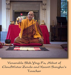 Venerable Shih Ying-Fa, Abbot of CloudWater Zendo and Ksanti Sangha's Teacher