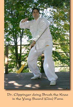 Dr. Clippinger doing Brush the Knee in the Yang Sword (Gim) Form